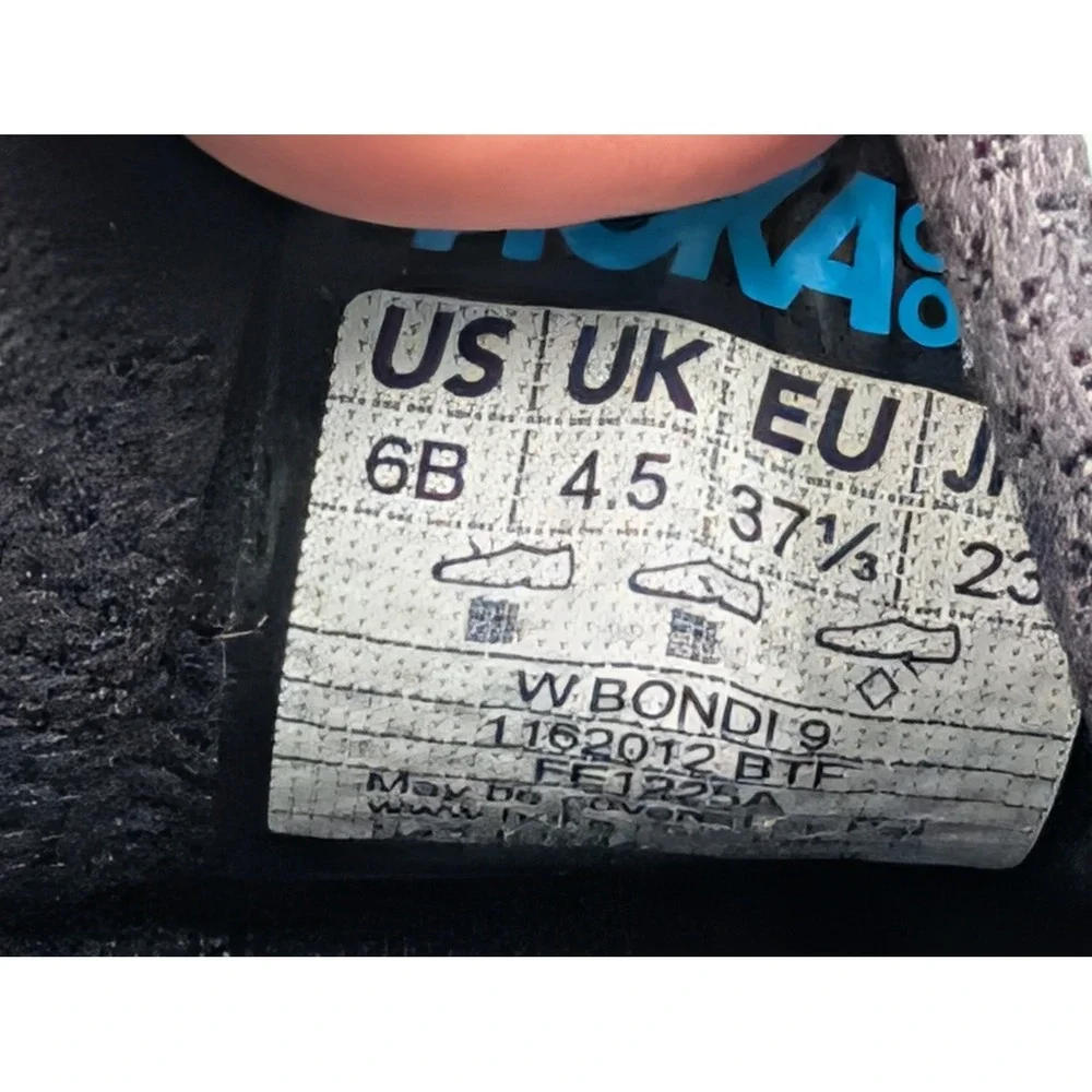 Hoka Womens Bondi 9 Size 6 Running Shoes Mesh Cushioned Blue Pink 1162012 BTF